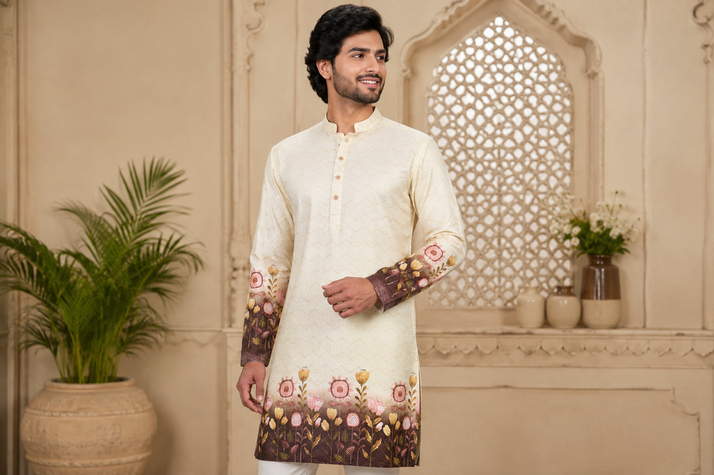 Rajaora Emerald Bloom Premium Kurta