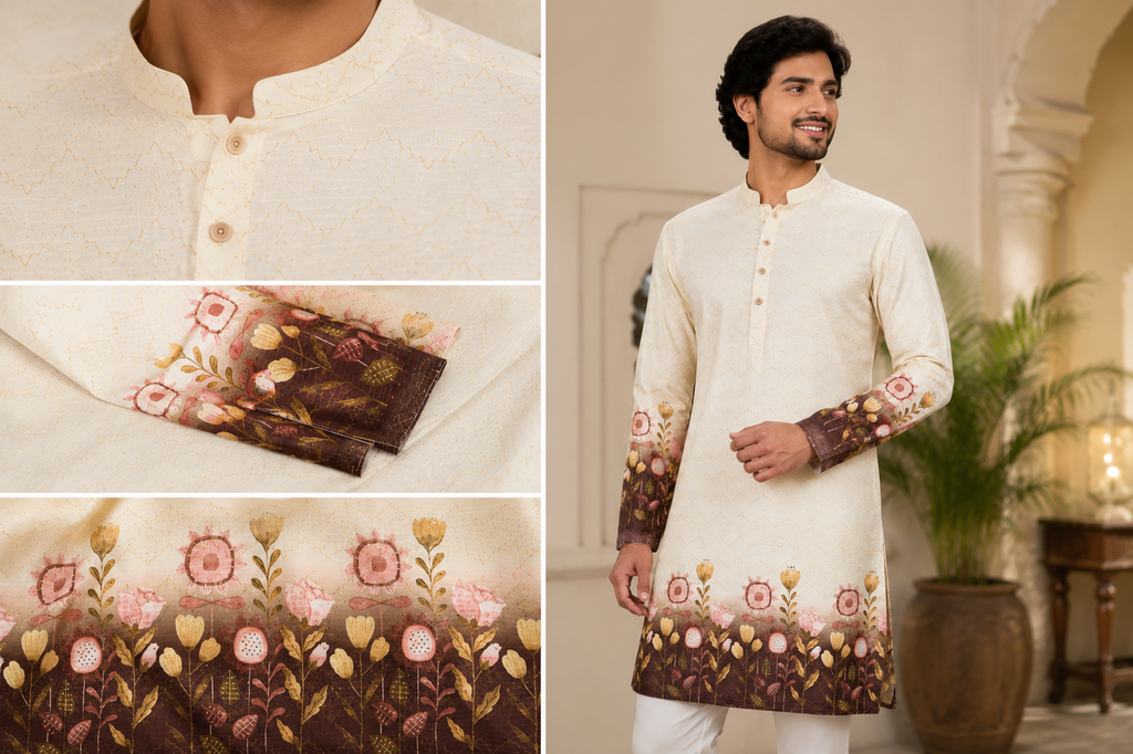 Rajaora Emerald Bloom Premium Kurta