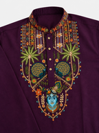 Rajora Regal Peacock Kurta with Print of krishna