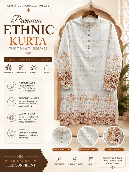 Rajaora Royal Heritage Ivory Kurta