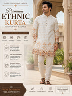 Rajaora Royal Heritage Ivory Kurta